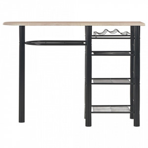 Set mobilier de bar, cu rafturi, 3 piese, lemn si otel - V284402V - Img 3