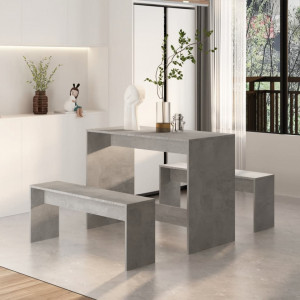 Set mobilier de bucătărie, 3 piese, gri beton, PAL - V809480V - Img 3