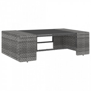 Set mobilier de gradina, 3 piese, gri, poliratan - V49527V - Img 3