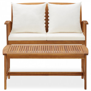 Set mobilier de gradina cu perne, 2 piese, lemn masiv de acacia - V310263V - Img 3