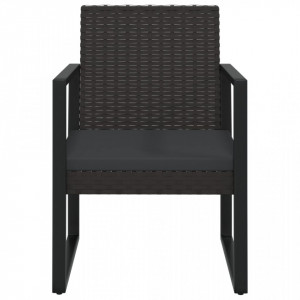 Set mobilier relaxare grădină 4 piese cu perne poliratan negru - V319199V - Img 3