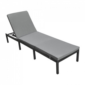 Sezlong, 120 Kg, negru/gri inchis - P76686973 - Img 2