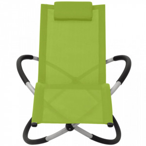 Șezlong geometric de exterior, verde, oțel - V47776V