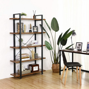 SORAI28 - Rafturi carti, biblioteca stil Industrial, 105 x 33.5 x 177.5 cm - Img 3