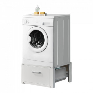 Suport masina de spalat standard, alb cu sertar depozitare - P65374782