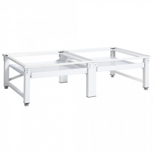 Suport mașină de spălat/uscător, cu rafturi retractabile, alb - V51196V - Img 2