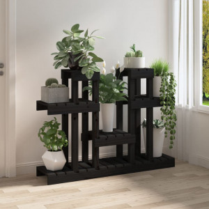 Suport pentru plante, negru, 104,5x25x77,5cm, lemn masiv de pin - V822101V - Img 3