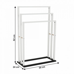 Suport pt. prosoape, alb și negru, 54x24x82 cm - TP227892 - Img 18