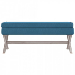 Taburet de depozitare, albastru, 110x45x49 cm, catifea - V344524V - Img 3