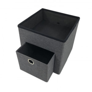 Taburet, scăunel cu spaţiu pentru depozitare, gri, 37x37x38 - TP221280 - Img 11
