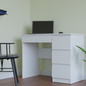 TEBIA119 - Birou, masa de scris, 98 x 51 x 76 cm, Alb, PAL - Img 2