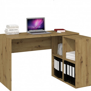 TEBIAR104 - Birou, masa de scris 120 x 74 x 76 cm, Stejar Artisan - Img 1