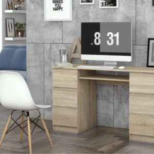 TEBIS101 - Birou, masa de scris 130 x 51 x 76 cm, Sonoma - Img 2