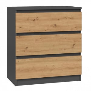 TECOAN-AR101 - Comoda, 70 x 40 x 77 cm, Antracit-Stejar Artisan, PAL - Img 1