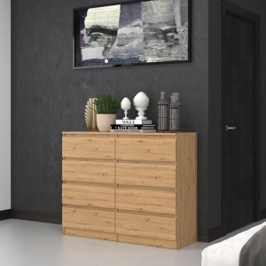 TECOAR110 - Comoda 120 x 40 x 97 cm, Stejar Artisan - Img 1
