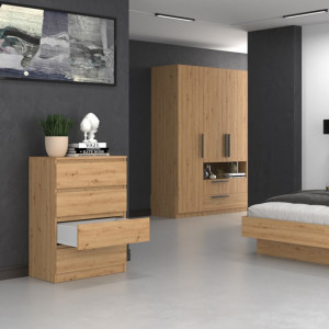TECOAR112 - Comoda 70 x 40 x 97 cm, Stejar Artisan - Img 4