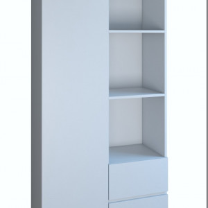 TEDUA115 - Dulap cu rafuri 80 x 35 x 180 cm, Alb-Mat - Img 2