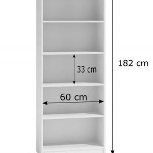 TERAA119 - Raft, rafturi, biblioteca, 60 x 30 x 182 cm, Alb, PAL - Img 3