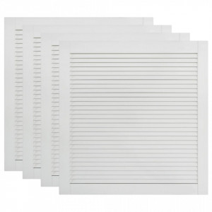 Uși lamelare, 4 buc., alb, 61,5x59,4 cm, lemn masiv de pin - V151159V - Img 1