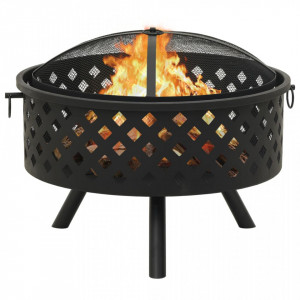 Vatră de foc cu vătrai 68 cm oțel XXL - V311890V - Img 2