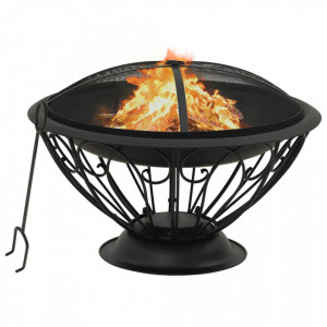 Vatră de foc cu vătrai, 75 cm, oțel, XXL - V311895V - Img 2