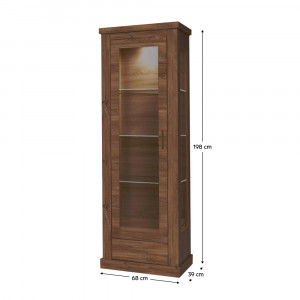 Vitrină, culoarea stejar stirling, 68x39x198 cm - TP264719 - Img 4