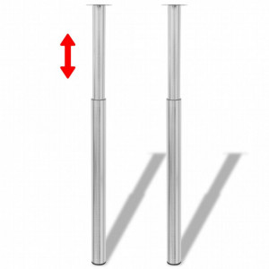 2 Picioare de masa telescopice din nichel slefuit, 710 mm - 1100 mm - V242152V - Img 1