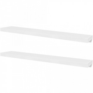 2 Rafturi suspendate pe perete din MDF depozitare carti/DVD-uri, alb - V242186V - Img 2