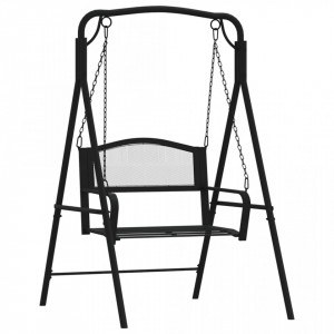 Bancă balansoar, negru, 124 cm, oțel - V318832V
