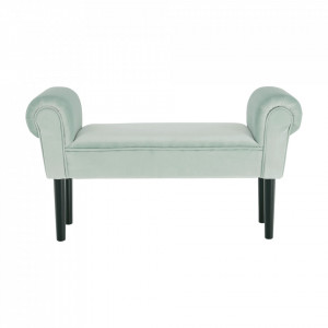 Bancă, băncuţă catifea mentol, 100 cm - TP279484 - Img 11
