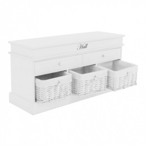 Bancă, băncuţă cu spaţiu de depozitare, alb, 100 cm - TP136614 - Img 12