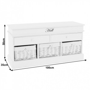 Bancă, băncuţă cu spaţiu de depozitare, alb, 100 cm - TP136614 - Img 16
