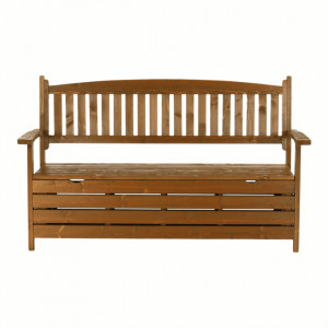 Bancă, băncuță de grădină, maro, cu lada, 150 cm - TP261035 - Img 15