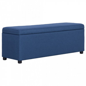 Banca cu compartiment de depozitare albastru, 116 cm, poliester - V281321V - Img 1