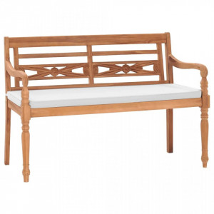 Bancă cu perne, 120 cm, lemn de tec - V43057V - Img 2