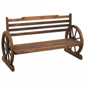 Bancă de grădină, 112 cm, lemn masiv de brad - V313891V - Img 2