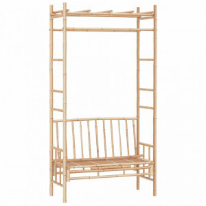 Bancă de grădină cu pergolă, 116 cm, bambus - V341742V