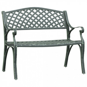 Bancă de grădină, verde, 102 cm, aluminiu turnat - V317745V