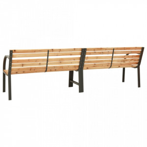 Bancă dublă de grădină, 225 cm, lemn masiv de brad - V319575V - Img 4