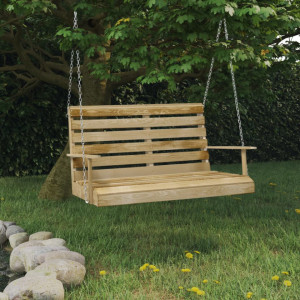Banchetă leagăn, 110 cm, lemn de pin tratat - V318397V - Img 2