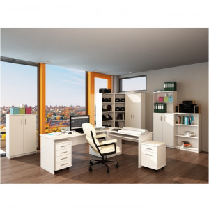 Biblioraft de colţ, alb, 62,7x62,7x186 cm - TP278029 - Img 2