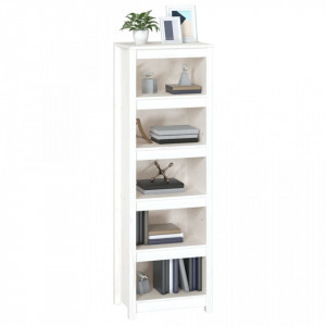 Bibliotecă, alb, 50x35x154 cm, lemn masiv de pin - V821715V - Img 4
