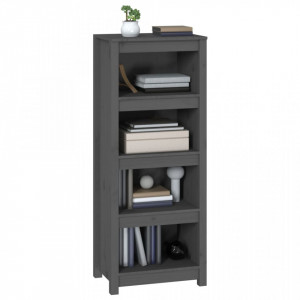 Bibliotecă, gri, 50x35x125,5 cm, lemn masiv de pin - V821711V - Img 4
