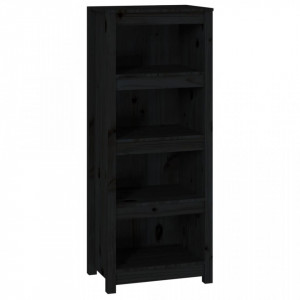 Bibliotecă, negru, 50x35x125,5 cm, lemn masiv de pin - V821713V