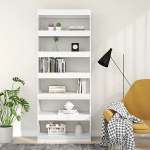 Bibliotecă/Separator cameră, alb extralucios, 80x30x166 cm, PAL - V811733V - Img 3