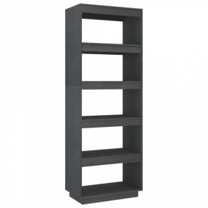 Bibliotecă/Separator cameră, gri, 60x35x167 cm, lemn masiv pin - V810876V - Img 1
