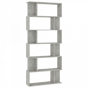 Bibliotecă/Separator cameră, gri beton, 80 x 24 x 192 cm, PAL - V800094V