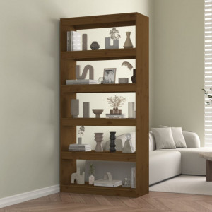 Bibliotecă/Separator cameră maro miere 80x30x167,4 cm lemn pin - V808201V - Img 2