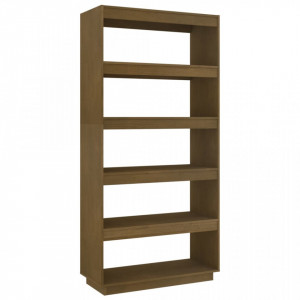 Bibliotecă/Separator cameră, maro miere, 80x35x167 cm lemn pin - V810897V - Img 1