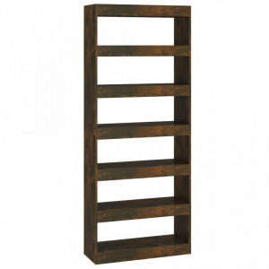 Bibliotecă/Separator cameră, stejar afumat, 80x30x198 cm, PAL - V813626V - Img 1